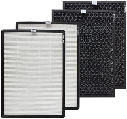 PUREBURG Replacement Filter Compatible with Smart Air SA600 Air Purifier, 2-Pack H13 True HEPA & Activated Carbon Filter For Air Clean Dust VOCs Odor