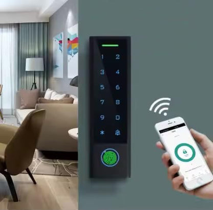 WiFi Remote Add Delete User Biometric Fingerprint RFID Password Access Controller +North American Heavy Duty Strike Lock+Cards and Key Fobs +110V-240V Power Adapter