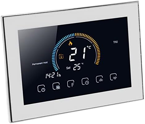 Fdit Smart Thermostat, Programmable Thermostat Voice APP Control with LCD AC 95‑240V with Power Failure Data Memory