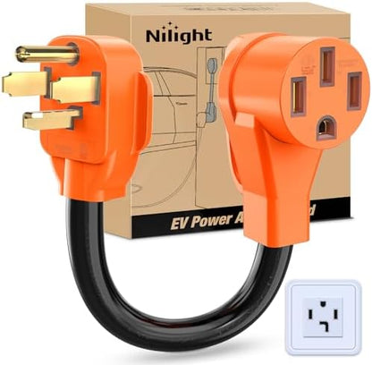 Nilight EV Adapter Cord 30 Amp to 50 Amp 10 Gauge Nema 14-30P to 14-50R