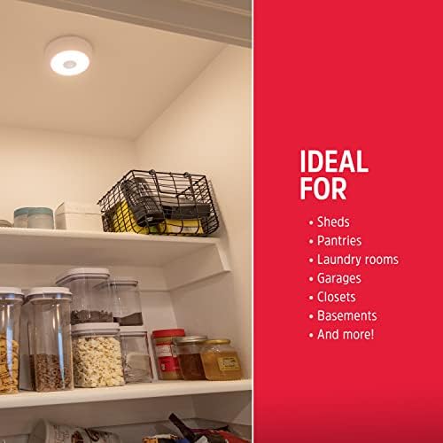 Energizer Motion Sensor Ceiling Light, Battery Operated, 100 Lumens