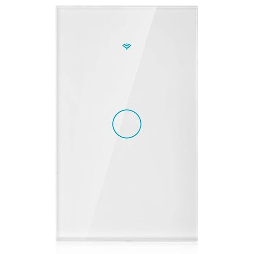 WiFi Touch Screen Smart Switch and Home Control | 1-Way AC Panel with Remote App Control (White)
