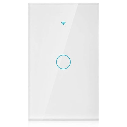 WiFi Touch Screen Smart Switch and Home Control | 1-Way AC Panel with Remote App Control (White)