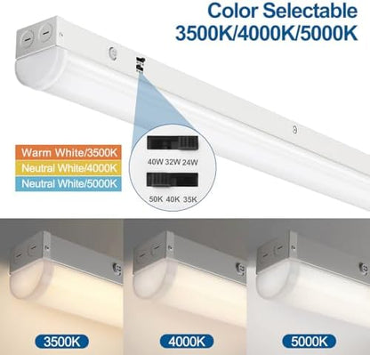 DAKASON 4FT LED Linear Ceiling Light Fixture 8 Pack, 40W/32W/24W, 3CCT