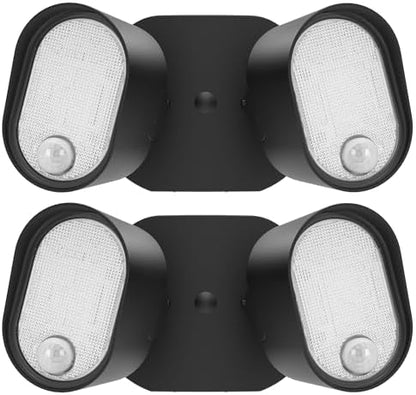 LUTEC 35W 4000LM LED FloodLights with 2 Sensors, Motion Sensor Outdoor Lights 5000K Dusk to Dawn, IP65 Waterproof 240 Wide Angle Motion Outdoor for Garage, Patio, Yard(2 Pack)