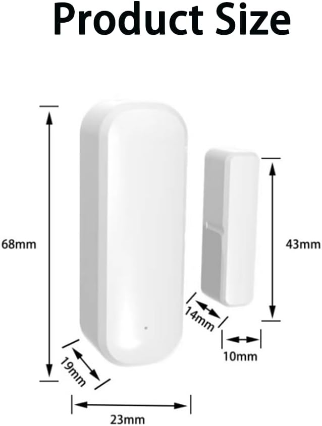 WiFi Door Sensor,Smart Door Open/Closed Detectors,2.4G WiFi Door Sensor, Tuya/Smart Life Contact Sensors for Home Security & Smart Home Automation, Compatible with Alexa Google Assistant (White)