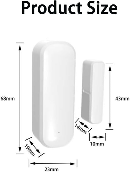 WiFi Door Sensor,Smart Door Open/Closed Detectors,2.4G WiFi Door Sensor, Tuya/Smart Life Contact Sensors for Home Security & Smart Home Automation, Compatible with Alexa Google Assistant (White)