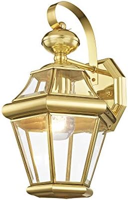 Livex Lighting 2161-02 Outdoor Wall Lantern, Polished Brass