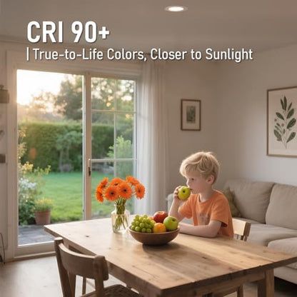 TORCHSTAR 12-Pack 4 Inch Ultra-Thin LED Recessed Light, CRI90 9W, 4000K