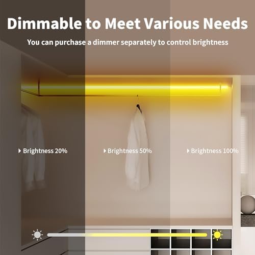 iNextStation 16.4FT 12V LED Strip Lights Yellow Neon Rope Lights (No Plug)
