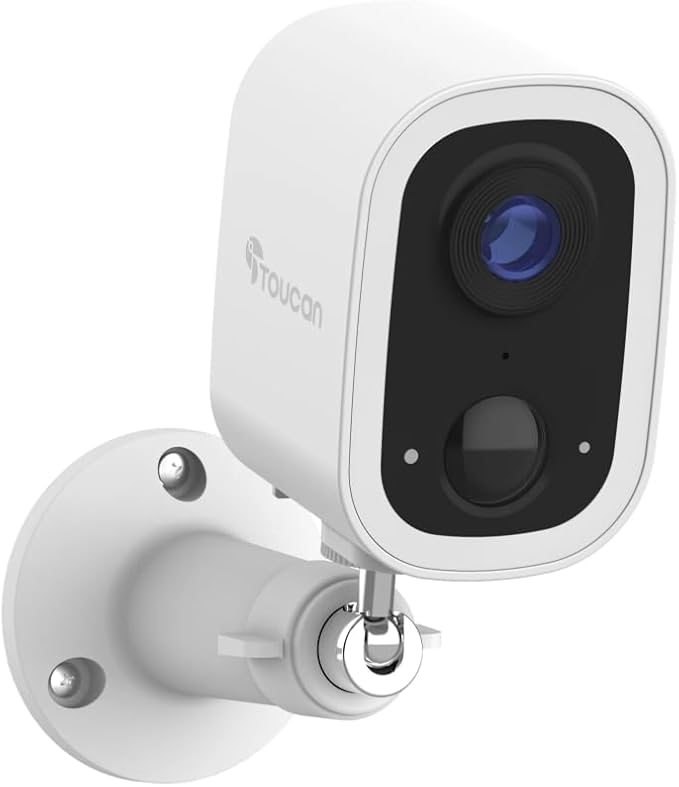 Toucan Wireless Security Camera S4 – 2K Quad HD Battery Powered Outdoor Camera, Motion Detection Alerts, Two-Way Audio, Night Vision, Weather Resistant, Smart Home Monitoring, No Subscription Required