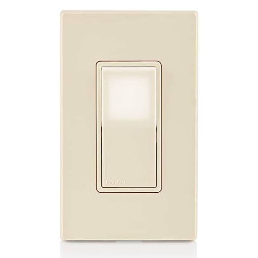 Leviton 15 Amp Decora LED Illuminated Light Wall Switch, 3-Way, L5613-2T, Light Almond