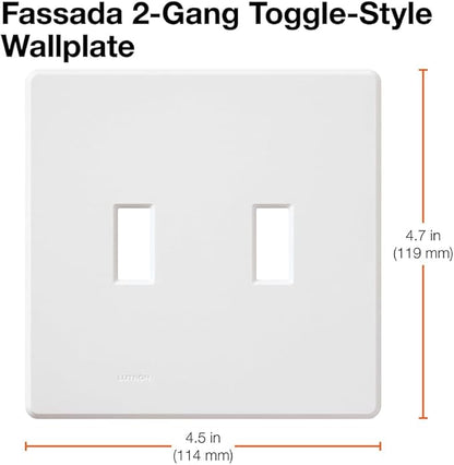 Lutron Fassada 2 Gang Wallplate for Toggle-Style Dimmers and Switches, FG-2-IV, Ivory (1-Pack)