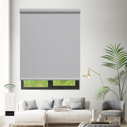 ZSHINE Motorized Blackout Roller Shades Remote Control Rechargeable(82141G)
