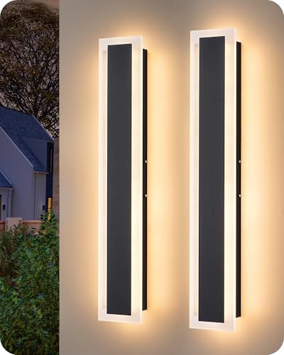 EDISHINE Upgraded 23.6" LED Modern Dimmable Linear Outdoor Wall Lighs