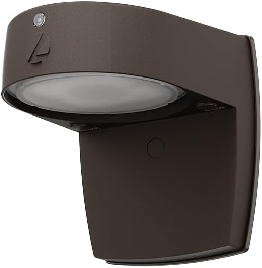 Lithonia Lighting LED Wall Pack Outdoor Light Fixture, Wall Sconce for Doorways and Garages, 3-in-1 Switchable White Light, 3 Diffuser Options, Dusk to Dawn Photocell, 120V, Bronze