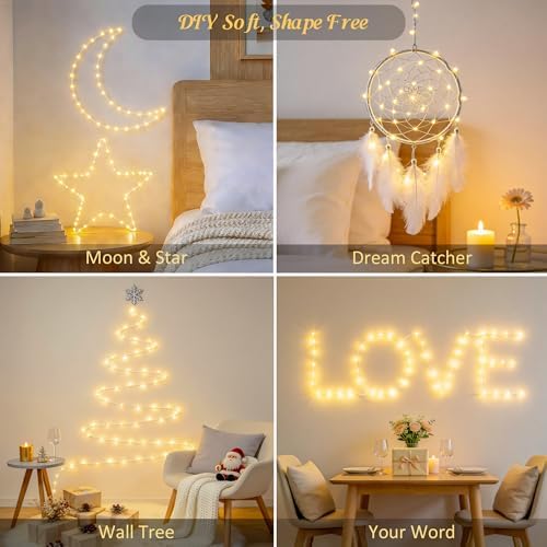 JMEXSUSS USB Fairy Lights for Bedroom,33ft 100 LED Christmas Lights Plug in