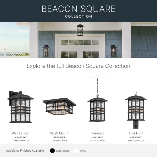 Kichler Beacon Square 17.5" 1 Light Outdoor Wall Light with Clear Hammered Glass in Olde Bronze®