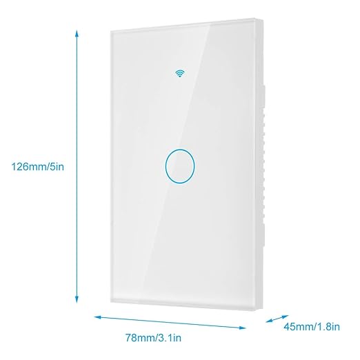 WiFi Touch Screen Smart Switch and Home Control | 1-Way AC Panel with Remote App Control (White)
