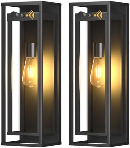 20in Large Outdoor Wall Light Dusk to Dawn Sconce Exterior Lighting Fixture