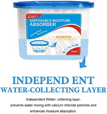 CANAGER Fragrance Free Moisture Absorber Box,Odor Eliminator and Dehumidifier Boxes for Closet,Bedroom,Kitchen,Bathroom-6 Packs,Cups - Traps Moisture for Fresher, Cleaner Air