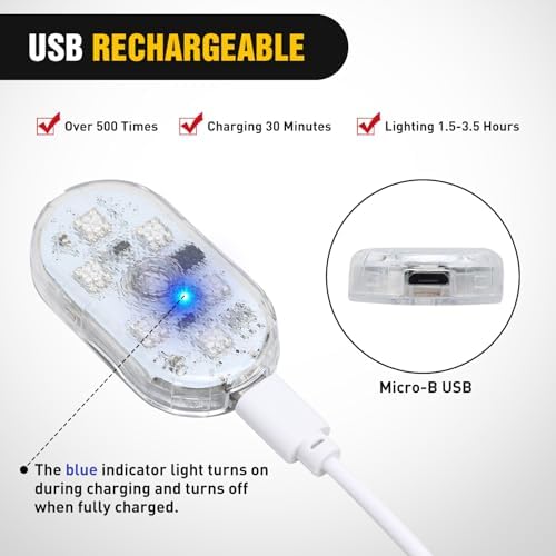 Nilight 4 PCS 7 Colors Wireless Magnetic RGB LED Interior Lights