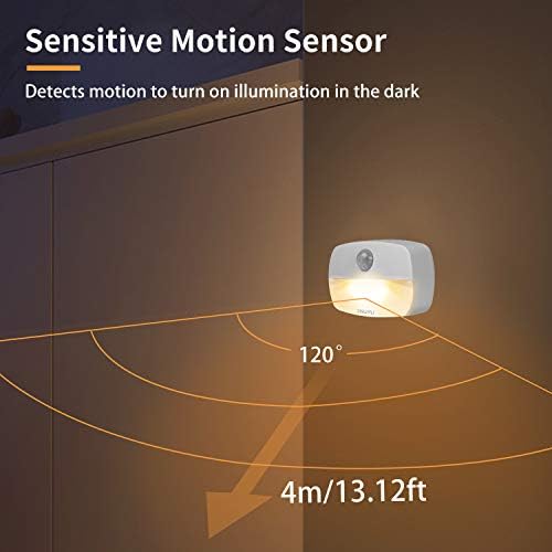 ZISUYU 6-Pack Mini Motion Sensor Night Light Indoor Battery Operated