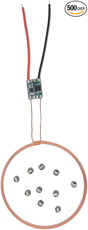 Taidacent 80mm Long Distance 5V Wireless LED Coil Inductive Coil and Ten Colorful Wireless LEDs Lights Brightness Adjustable Wireless LED Induction Wireless Charging Module