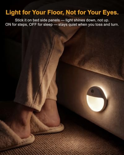 YUNLEX Motion Sensor Night Light Battery Operated, Stick on Light Indoor