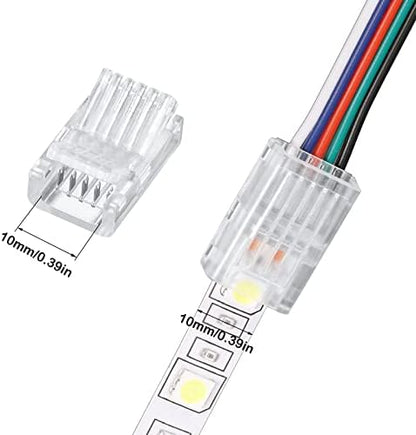 Flutesan 20 Pcs 5 Pin 10 mm LED Strip Connector RGB Lights