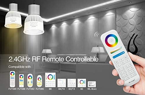 Multi-Color Smart LED Bulb 6W 2.4G Light, Mi-Light GU10 Dimmable RGB Plus CCT Smart Support Voice Control Colorful Milight Bulb, 1PCS