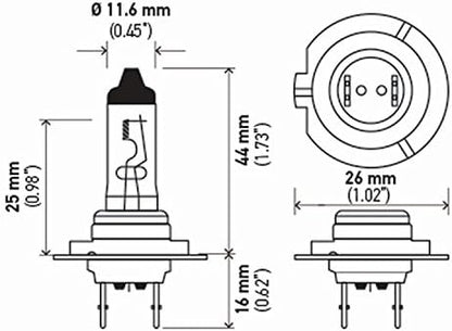 HELLA H7 100WTB High Wattage Bulbs, 12V, 2 Pack