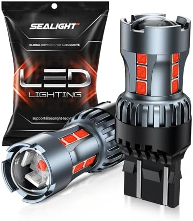 SEALIGHT 7443 7440 LED Bulb Red Brake Lights, T20 7441 7444 992 W21W LED Light Bulb with Projector for Tail Stop Parking Blinker Lights, Pack of 2