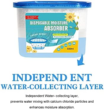 CANAGER Fresh Scent Moisture Absorber Box,Odor Eliminator and Dehumidifier Boxes for Closet,Bedroom,Kitchen,Bathroom-6 Packs,Cups - Traps Moisture for Fresher, Cleaner Air Yellow