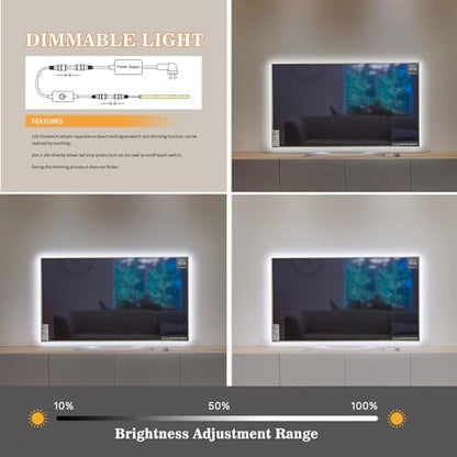 Pandery COB LED Strip,LED Strip Lights 3M/9.84ft,Touch Dimmable LED Strips,CRI90+,6000K Cool White cob led,1600LEDs,24V LED Tape Lights,Indoor for Bedroom, Kitchen, TV, Mirror,Cabinet