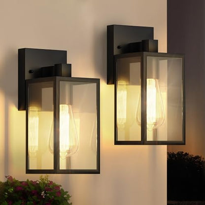 WIHTU 2Pack Outdoor Front Porch Light, Exterior Lighting Fixture Wall Mount