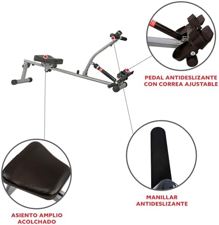 Sunny Health & Fitness Compact Hydraulic Rower with 12-Level Resistance | Full-Body Cardio, Joint-Friendly, Lightweight & Portable, Quiet & Smooth Row, Easy-Assembly, Free SunnyFit App