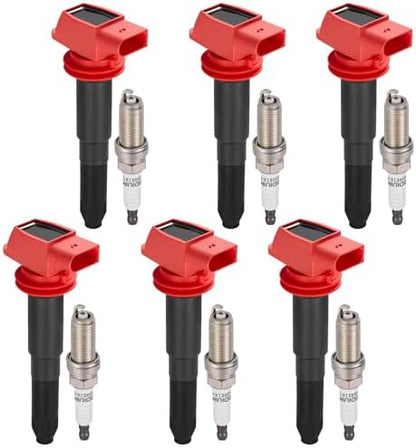 BDFHYK 6 Ignition Coil Pack UF660 and 6 Iridium Spark Plug AP5325 Compatible with Porsche 2008-2018 Cayenne 4.8L V8, 2011-2016 Panamera 3.6L V6, 2010-2016 Panamera 4.8L V8 Coil for 94860210410
