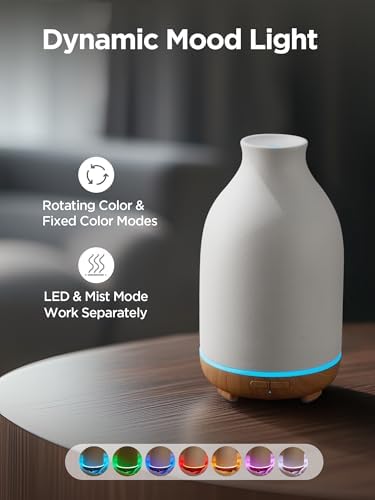 InnoGear 150ml Ceramic Essential Oil Diffuser, Diffusers for Home, Yellow