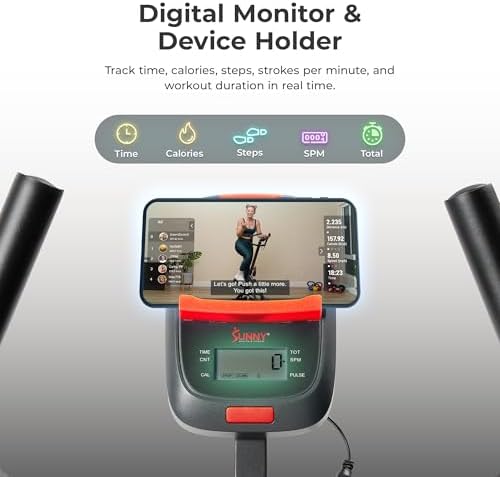 Sunny Health & Fitness Stair Stepper & Climber Exercise Equipment for Home Workout, Compact Cardio Training Machine