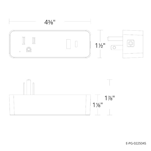SmartHub 15A 1800W Non-Dimmable Single Outlet with USB-C and USB-A Smart Plug in White Works with iOS or Android APP