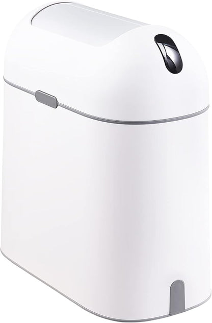 ELPHECO Bathroom Trash Can with lid, 2.5 Gallon, Motion Sensor, White Grey