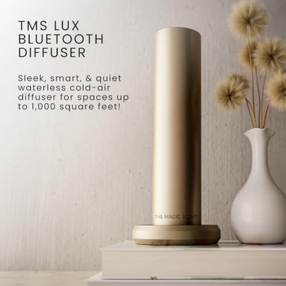 The Magic Scent Bluetooth Diffuser - Smart Ultra-Quiet Cold-Air Waterless Scent Diffuser for Home, Hotel, & Office - Programmable Intensity & Timer - Premium Aroma Oil Included (Gold)