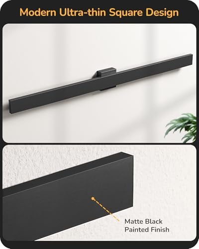 EDISHINE 47.2" LED Outdoor Wall Light, Modern Black Linear Wall Sconce