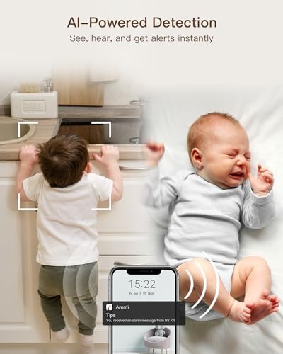 ARENTI Baby Monitor with Camera and Audio B2 Set, 2.4G WiFi with Phone App