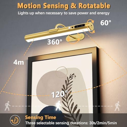 Hapfish Motion Sensor Battery Operated Wall Sconce,Wireless Picture Lights