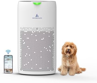 Pure Air PA5 Smart WiFi Wozoyo Air Purifier for Large Rooms, Covers 1493 ft², 199 CFM, 3-in-1 HEPA Filtration, Removes Dust, PM Sensor, LED Touch, Low Noise, Alexa & Google