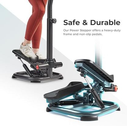 Sunny Health & Fitness Smart Power Stepper with Resistance Bands for Cardio