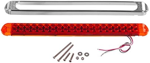 Partsam Waterproof 17" Inch High Power 40 LED Red Utility Trailer Truck RV Stop Tail Turn 3rd Brake Marker Identification Light Bar w/Chrome Bezel DOT Compliant (Pack of 2)