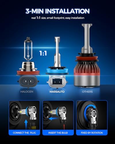 Marsauto 9005 H11 Light Bulbs Combo, 120,000 Lumens 12X Brighter